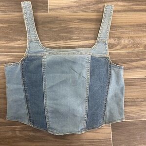 Jean cropped tank top